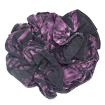 Unikke scrunchies af silkesari - Lilla/sort