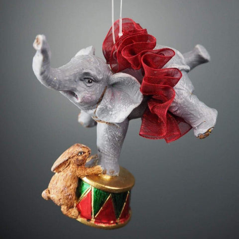 Julepynt - Elefant med rødt tylskørt