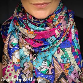 Silke tørklæder - med motiver og flotte farver